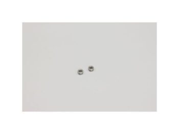 The photograph shows two small, silver-coloured cylindrical objects, probably bearings, against a white background.
