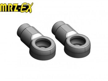 The image shows two grey, cylindrical parts with a round opening on one side, resembling ball heads or ball joints. They are made of a sturdy material, probably metal or hard plastic.
