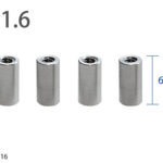 96816 M1.6 Aluminum pillars M1.6x6mm 4 pcs