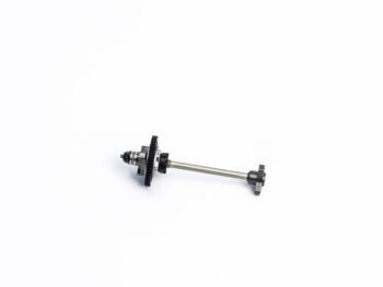 De foto toont een differentieel voor een RC auto. Het product bestaat uit een combinatie van zwart en zilverkleurige onderdelen.