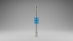 blue-knurled-metal-rod