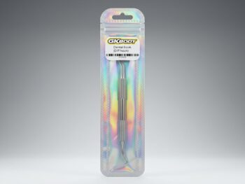 GKBODY GK30009 Dental hook (Diff hook) van glimmend metaal, verpakt in een holografische plastic verpakking.