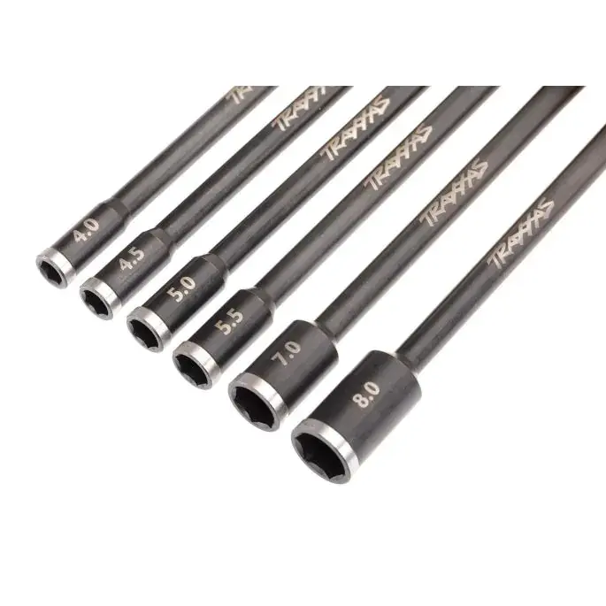 traxxas dopsleutel set met maten 4 tot 8mm Set van zes Traxxas dopsleutels met maten 4.0, 4.5, 5.0, 5.5, 7.0 en 8.0 mm.