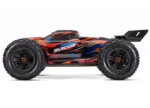 traxxas sled rc auto met oranje blauwe strepen