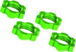 vier groene aluminium moeren