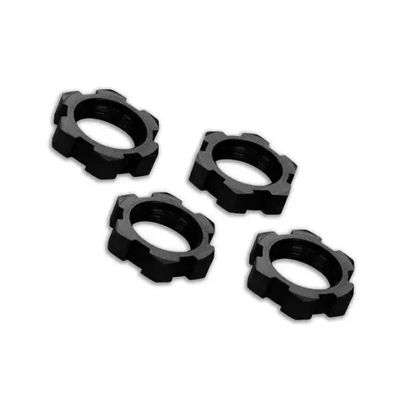 Traxxas TRX7758A Wielmoeren, splined, 17mm, gekarteld (zwart-geanodiseerd) (4)