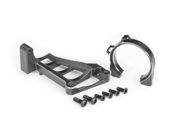 Traxxas TRX10261-GRAY Motor mounts (front & rear) (gray-anodized 6061-T6 aluminum)/ 3x10mm CCS (with threadlock) (4)/ 4x12mm BCS (with threadlock) (2) (for use with #3461 motor) - twee grijs