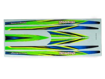 Traxxas TRX10698-GRN Decal set, hull (green) (waterproof) (for Disruptor) - een set groene
