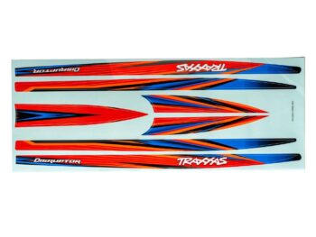 Traxxas TRX10698-ORNG Decal set, hull (orange) (waterproof) (for Disruptor) - een set van zes