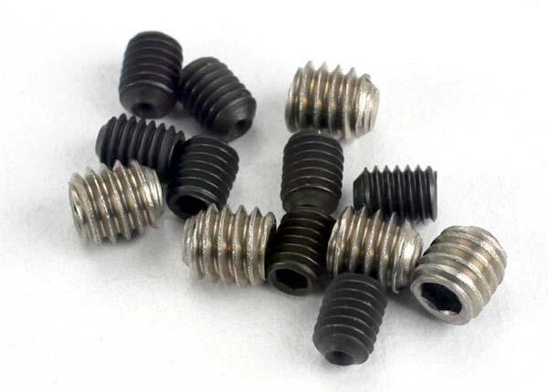 Set (grub) screws, 3x4mm (8)/ 4x4mm (stainless) (4), TRX1548