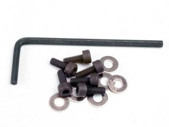 Traxxas TRX1552 Backplate screws (3x8mm hex cap) (6)/washers (6)/ wrench, TRX1552