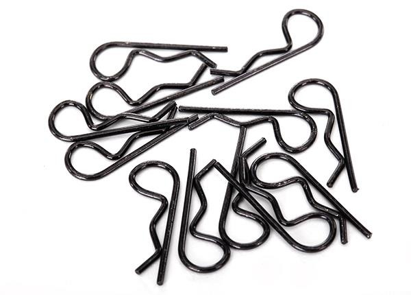 Body clips, black (12) (standard size), TRX1834A Traxxas TRX1834A Body clips, black (12) (standard size), TRX1834A - een stapel zwar