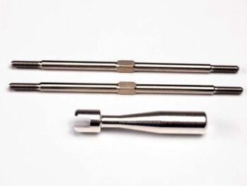 Traxxas TRX2338X Turnbuckles, titanium 94mm (front tie rods) (2)/ billet alum, TRX2338X - twee zilverkle