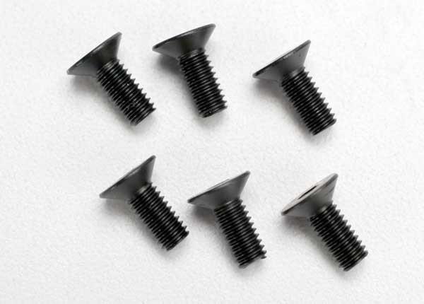 Screws, 4x10mm countersunk machine (hex drive) (6), TRX2535 Traxxas TRX2535 Screws, 4x10mm countersunk machine (hex drive) (6), TRX2535 - zes zwarte