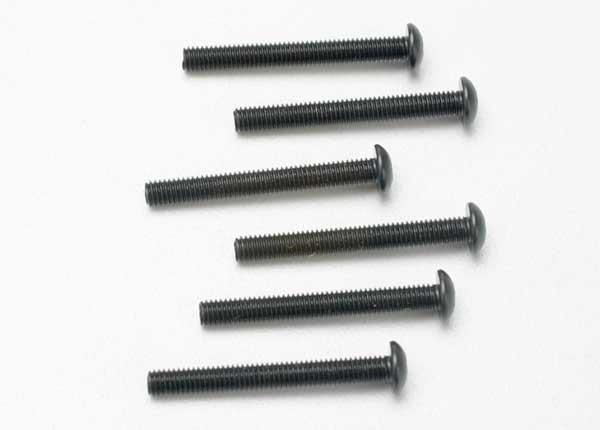 Screws, 3x25mm button-head machine (hex drive) (6), TRX2581 Traxxas TRX2581 Screws, 3x25mm button-head machine (hex drive) (6), TRX2581 - zes zwarte