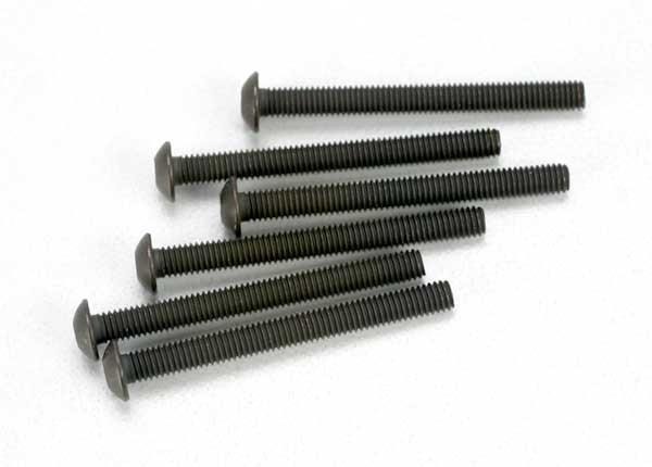 Screws, 3x30mm button-head machine (hex drive) (6), TRX2582 Traxxas TRX2582 Screws, 3x30mm button-head machine (hex drive) (6), TRX2582 - zes donkerg