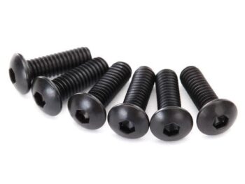 Traxxas TRX2617 Screws, 2.5x8mm button-head machine (hex drive) (6), TRX2617 - zes zwarte metal