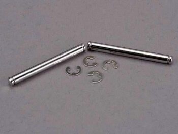 Traxxas TRX2637 Suspension pins, 31.5mm, chrome (2) w/ E-clips (4), TRX2637 - twee