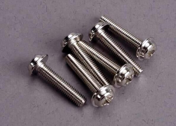 Traxxas TRX3187 Screws, 3x15mm washerhead machine (6), TRX3187