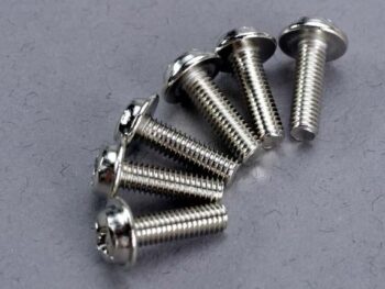 Traxxas TRX3193 Screws, 3x10mm washerhead machine (6), TRX3193 - de foto toont