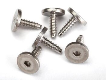 Traxxas TRX3233 Screws, 2.6x8mm flathead machine, self-tapping (hex drive) (, TRX3233 - vijf zilverkle