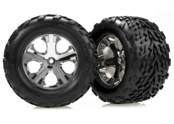 Traxxas TRX3668 Tires & wheels, assembled, glued (2.8) (All-Star chrome whee, TRX3668
