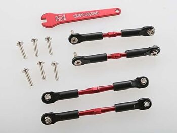 Traxxas TRX3741X Turnbuckles, aluminum (red-anodized), camber links, front, 3, TRX3741X - een set rode aluminium