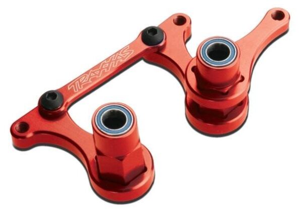 Traxxas TRX3743X Steering bellcranks, drag link (red-anodized T6 aluminum)/ 5, TRX3743X