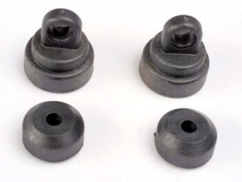 Traxxas TRX3767 Shock caps (2)/ shock bottoms (2), TRX3767 - vier zwarte, kunst