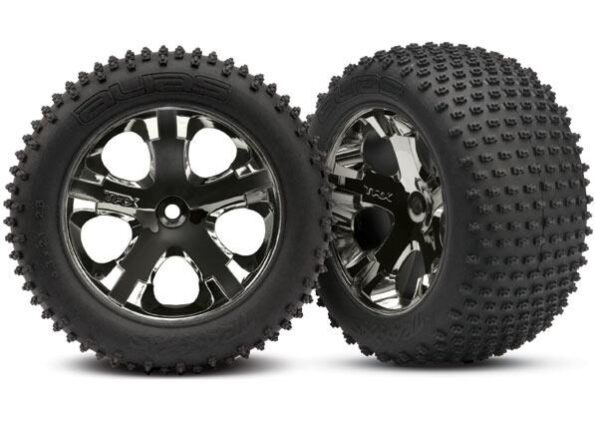 Traxxas TRX3770A Tires & wheels, assembled, glued (2.8) (All-Star black chrom, TRX3770A