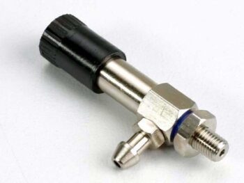 Traxxas TRX4050 High-speed needle valve & seat assembly (w/ securing nut), TRX4050 - een zilverkle