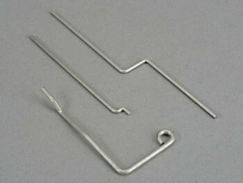 Traxxas TRX4183 Throttle & brake rods/ brake lever, TRX4183 - drie zilverkle