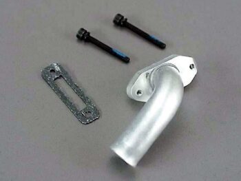 Traxxas TRX4550 Exhaust header w/ gasket & screws, TRX4550 - een zilver