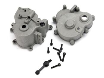 Traxxas TRX5181 Gearbox halves (front & rear)/ rubber access plug/ shift det, TRX5181 - twee grijze