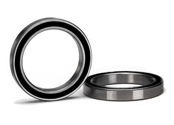 Ball bearing, black rubber sealed (20x27x4mm) (2), TRX5182A Traxxas TRX5182A Ball bearing, black rubber sealed (20x27x4mm) (2), TRX5182A - twee metalen kog