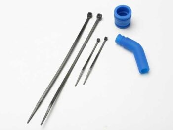 Traxxas TRX5245 Pipe coupler, molded (blue)/ exhaust deflecter (rubber, blue, TRX5245 - twee blauwe rubber