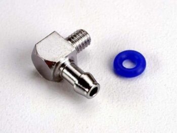 Traxxas TRX5296 Fitting, inlet for pipe pressure (90-degree)(1), TRX5296 - een zilverkle