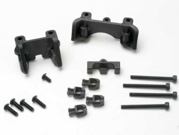Traxxas TRX5317 Shock mounts (front & rear)/ wire clip (1)/ chassis wire cli, TRX5317 - een set zwarte