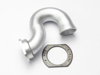 Traxxas TRX5340X Header, exhaust (tubular aluminum, silver-anodized)/ spring, TRX5340X - een zilverkle