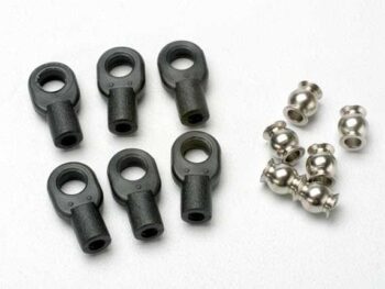 Traxxas TRX5349 Rod ends, small, with hollow balls (6) (for Revo steering li, TRX5349 - zes donker