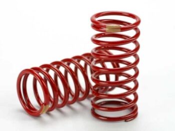 Traxxas TRX5435 Spring, shock (red) (GTR) (2.6 rate yellow) (1 pair), TRX5435 - twee rode spira