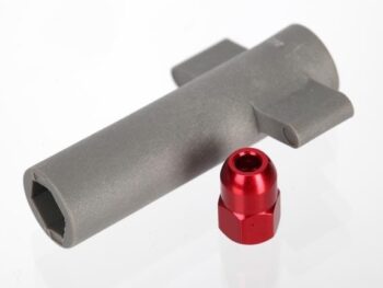 Traxxas TRX5526R Antenna crimp nut, aluminum (red-anodized)/antenna nut tools, TRX5526R - een