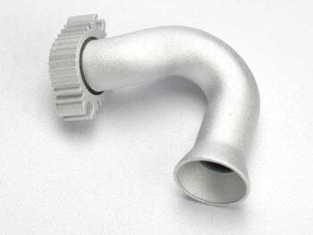 Traxxas TRX5540 Header, exhaust (Jato) (tubular aluminum, clear anodized) (T, TRX5540 - een zilver