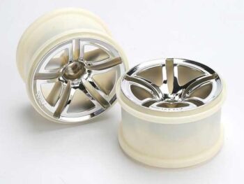 Traxxas TRX5572 Wheels, Jato Twin-Spoke 2.8 (chrome) (nitro rear/ electric f, TRX5572 - twee RC-velgen