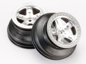 Traxxas TRX5874 Wheels, SCT satin chrome, beadlock style, dual profile (2.2, TRX5874 - twee RC-vel