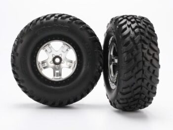 Traxxas TRX5875X Tire & Wheel Assy, Glued (Sct, TRX5875X - twee zwarte