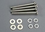 Screws, 6x60mm roundhead machine screws (4)/ 6.0 SW (4)/ 6×1, TRX6077