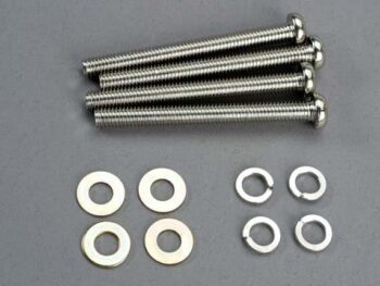 Traxxas TRX6077 Screws, 6x60mm roundhead machine screws (4)/ 6.0 SW (4)/ 6x1, TRX6077 - vier zilver