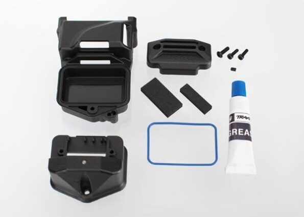 Traxxas TRX6424 Box, receiver (sealed) (servo mount)/ foam (2)/ BCS 3x10mm/, TRX6424