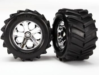 Traxxas TRX6771 Tires and wheels, assembled, glued 2.8 (All-Star chrome whee, TRX6771 - twee zwar